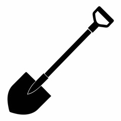 Basic Shovel Black Silhouette Vector Illustration
