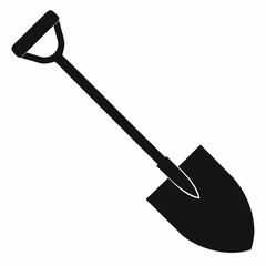 Basic Shovel Black Silhouette Vector Illustration