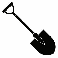 Basic Shovel Black Silhouette Vector Illustration