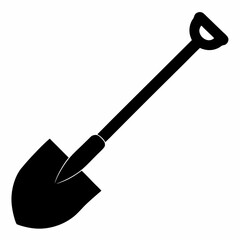 Basic Shovel Black Silhouette Vector Illustration