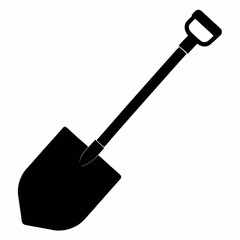 Basic Shovel Black Silhouette Vector Illustration