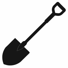 Basic Shovel Black Silhouette Vector Illustration