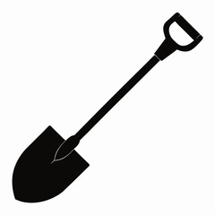 Basic Shovel Black Silhouette Vector Illustration