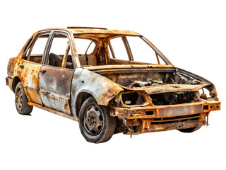 Car Junk isolated on white background as transparent. PNG. AI GENERATED