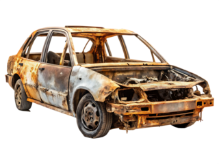 Car Junk isolated on white background as transparent. PNG. AI GENERATED