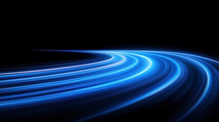 Obraz premium Abstract Blue Light Trails Curving In Motion