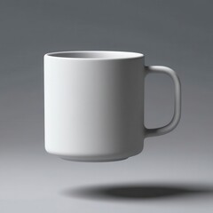 Obraz premium Minimalist floating mug represents modern design, perfect for showcasing beverage concepts and lifestyle themes.