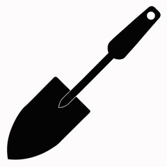 Black Silhouette of a Trowel - Vector Illustration