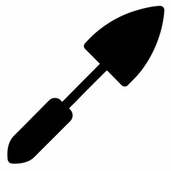 Black Silhouette of a Trowel - Vector Illustration