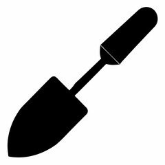Black Silhouette of a Trowel - Vector Illustration