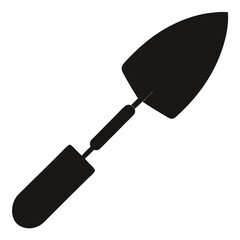 Black Silhouette of a Trowel - Vector Illustration