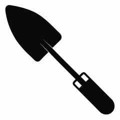 Black Silhouette of a Trowel - Vector Illustration
