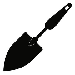 Black Silhouette of a Trowel - Vector Illustration