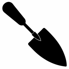 Black Silhouette of a Trowel - Vector Illustration