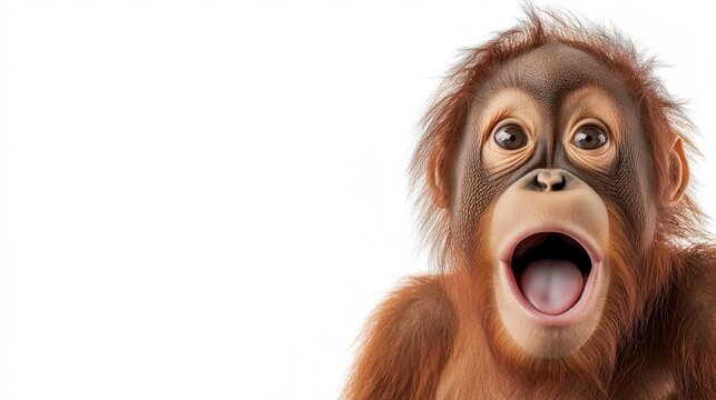 Joyful Surprised Orangutan Expression