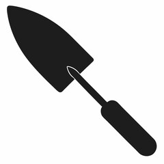 Black Silhouette of a Trowel - Vector Illustration