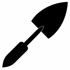 Black Silhouette of a Trowel - Vector Illustration