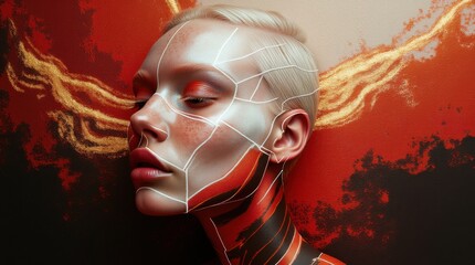 Textured Terracotta and Ivory Abstract Painting