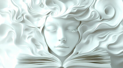 Knowledge with white shades, png. Omniscient. Illustration