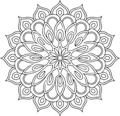 Black and white flower Mandala vector