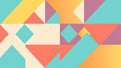  Retro-inspired geometric patterns in bold pastel colors overlaid on a textured background