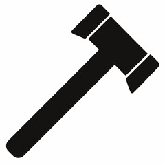 Bold Sledgehammer Black Silhouette Vector Illustration on White Background