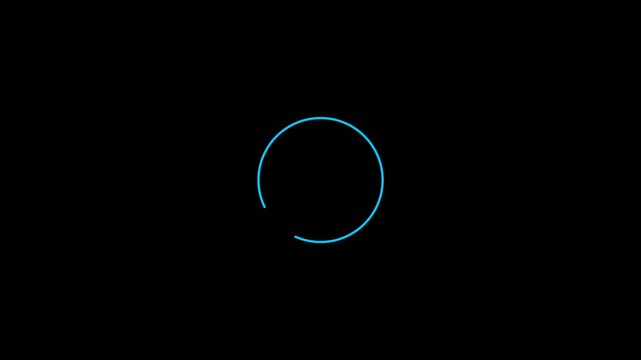Endless Loop Blue Circle Loading Animation on black background