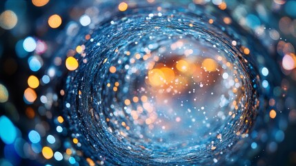 Illuminated blue underwater pipe symbolizing energy transfer in the power sector