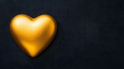 A beautiful golden heart symbol set against a dark background, representing love, warmth, and affection in a minimalist style. Perfect for various personal projects.