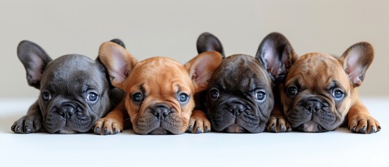 Obraz premium group of beautiful pug dogs