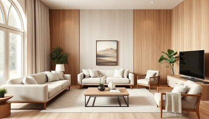Living room beige rosa wood featuring soft beige tones, warm wood finishes, and gentle hues to create a calm, elegant living room