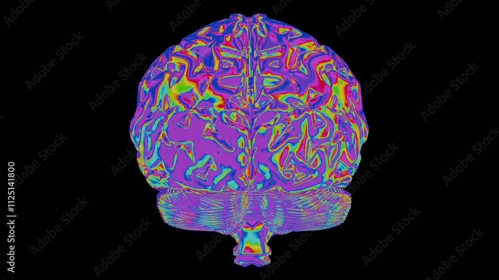Aufkleber psychedelic brain illustration with vibrant abstract patterns