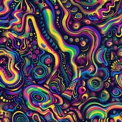 Psychedelic abstract pattern. Hypnotic and surreal trippy backdrop.