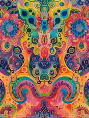 Psychedelic pattern. Abstract hypnotic trippy background