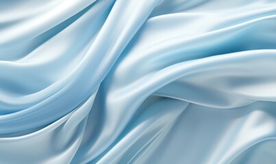 Fototapeta premium 冰蓝绸缎丝绸光滑质感浅蓝色优雅背景