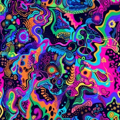 Trippy abstract art. Vibrant hypnotic psychedelic pattern.