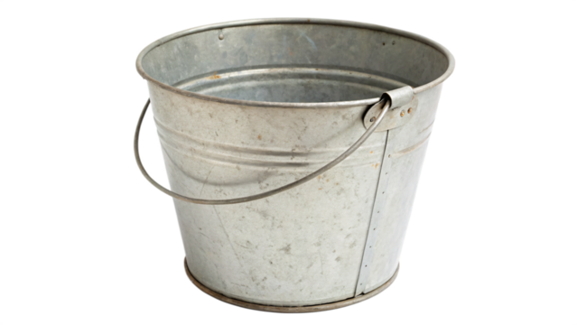 metal bucket isolated on white