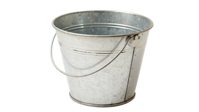 metal bucket isolated on white