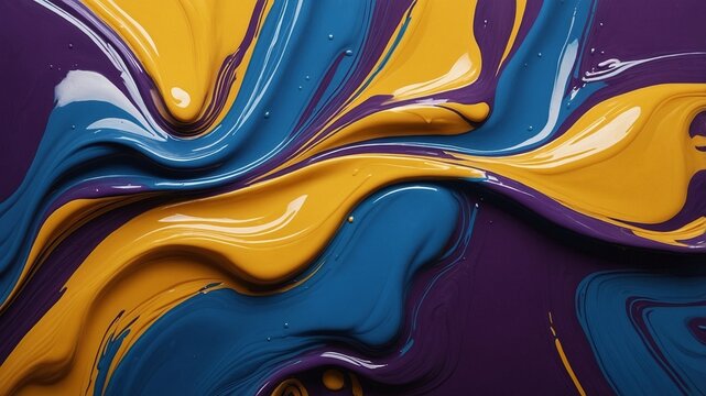 Yellow, Blue, and Purple Paints, Colour Fusion.
