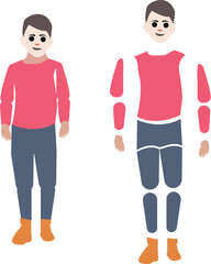 animated boys cartoon character  illustration, 2d cartoon