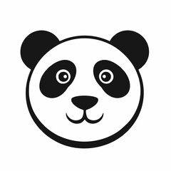 Cartoon panda logo with simple style.
