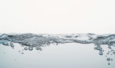 清澈水波纹水下气泡纯净透明清新水背景