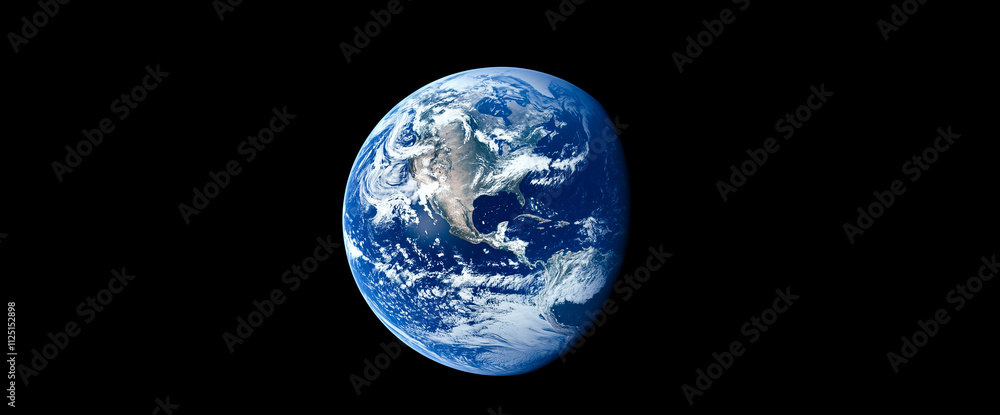 Wall mural earth floating in space. stunning cosmic view.