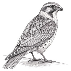 Intricate Line Art of a Bird – Detailed Feather and Contour Design