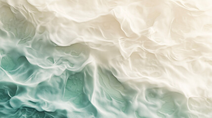 Fototapeta premium Abstract flowing waves in soft beige and green tones. 
