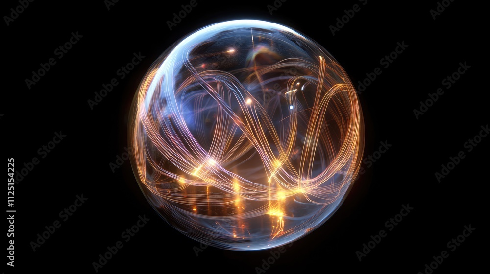 Poster a futuristic, transparent globe with glowing digital lines and nodes, representing the modern global