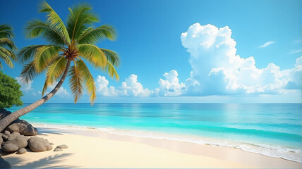 Obraz premium beach with palm trees