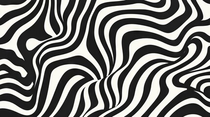 Geometric Black and White Vector Pattern with Optical Illusion AI generated illustration