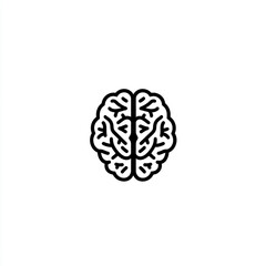 A simple human brain illustration on a white background. 