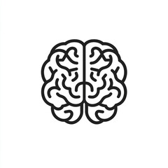 Fototapeta premium A simple human brain illustration on a white background. 